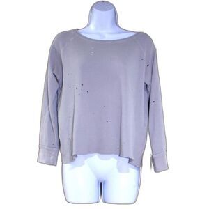 LNA Gray Thermal Distressed Long Sleeve Shirt Size Small Grunge Revolve Top